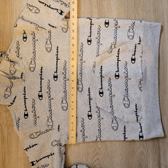 🍁CHAMPION Hoodie Pullover Sweatshirt Boys Large Gray - Picture 6 of 8